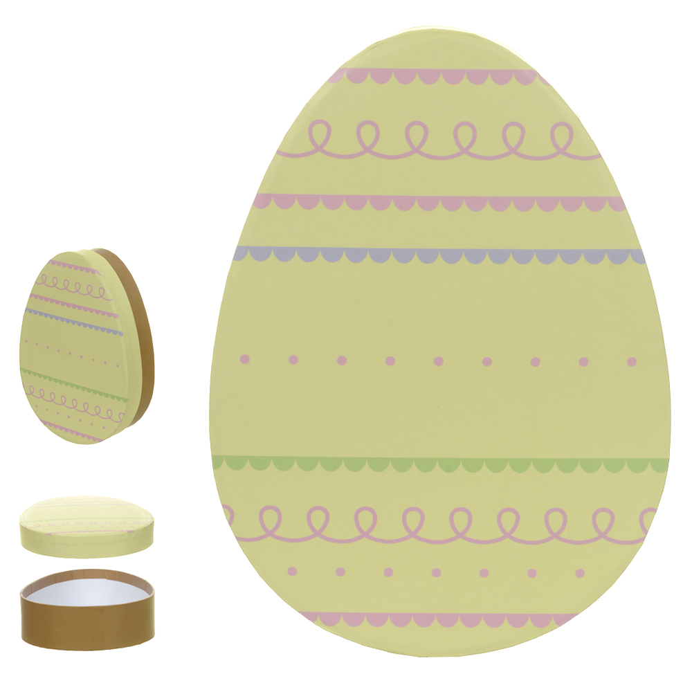 CAIXA OVO DE PAPEL (AMARELO) 16,3X12X4cm