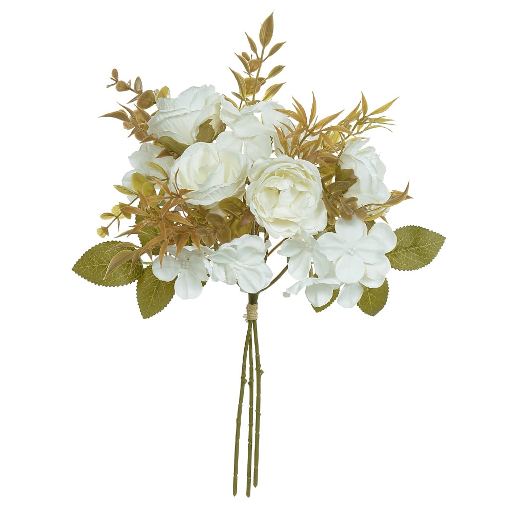 B.ROSA RAMALHETE C/FITA X3 (CREME OUTONO) 32cm
