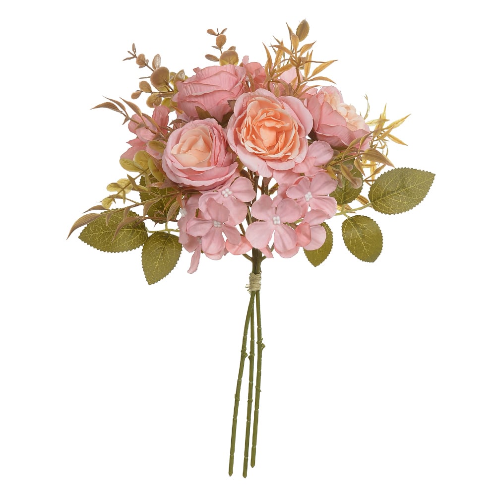 B.ROSA RAMALHETE C/FITA X3 (ROSA ANTIGO OUTONO) 32cm