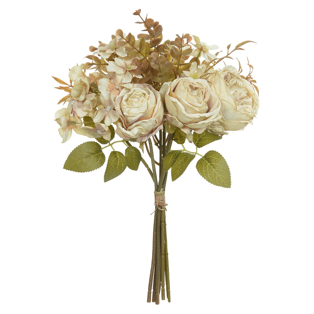 B.ROSA RAMALHETE C/FITA X7 (OFF WHITE OUTONO) 31cm