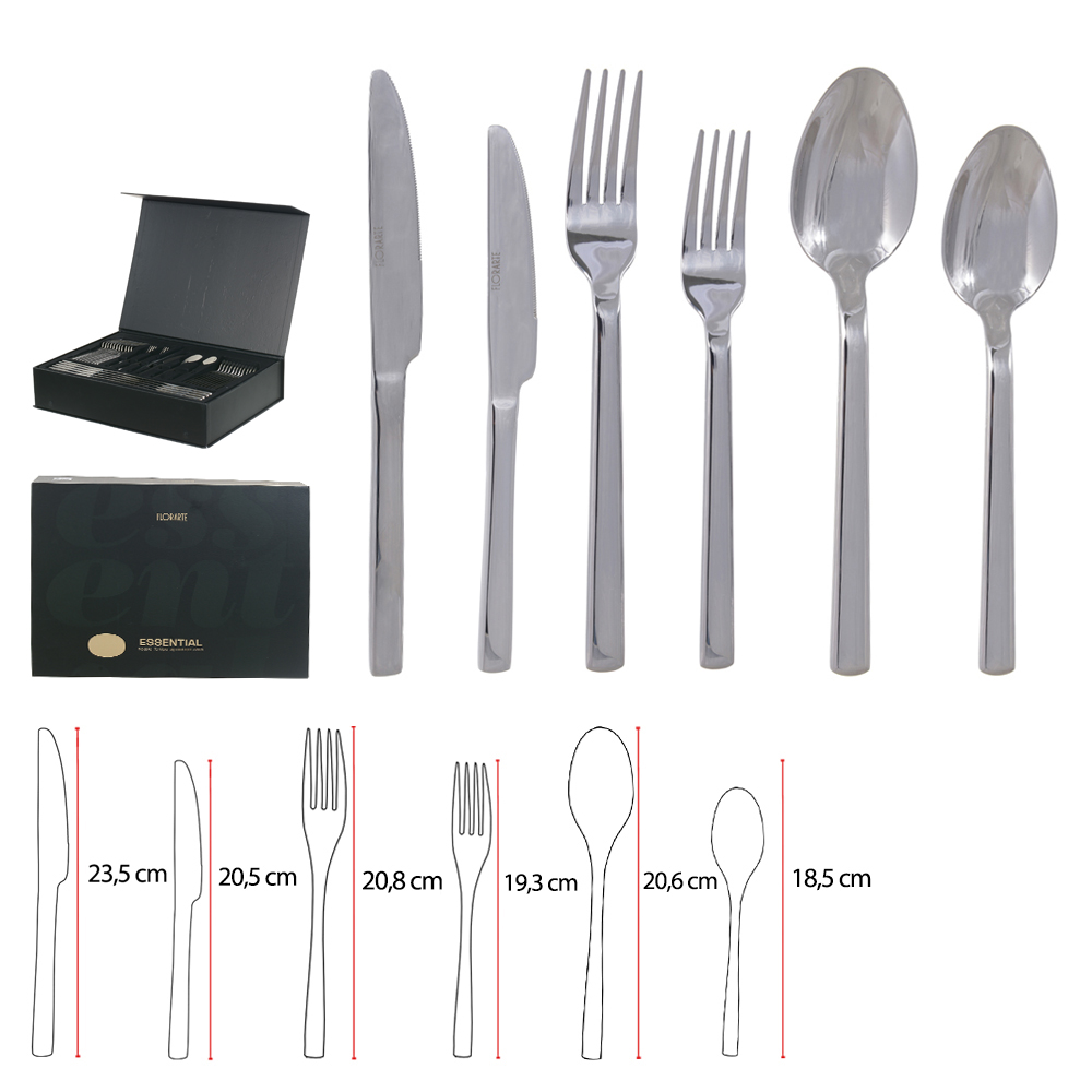 FAQUEIRO 72 PECAS ACO INOX 18/10 ESSENTIAL (PRATA)