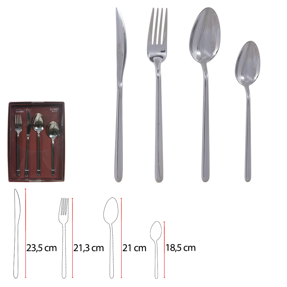 FAQUEIRO 24 PECAS ACO INOX CLASSIC (PRATA)