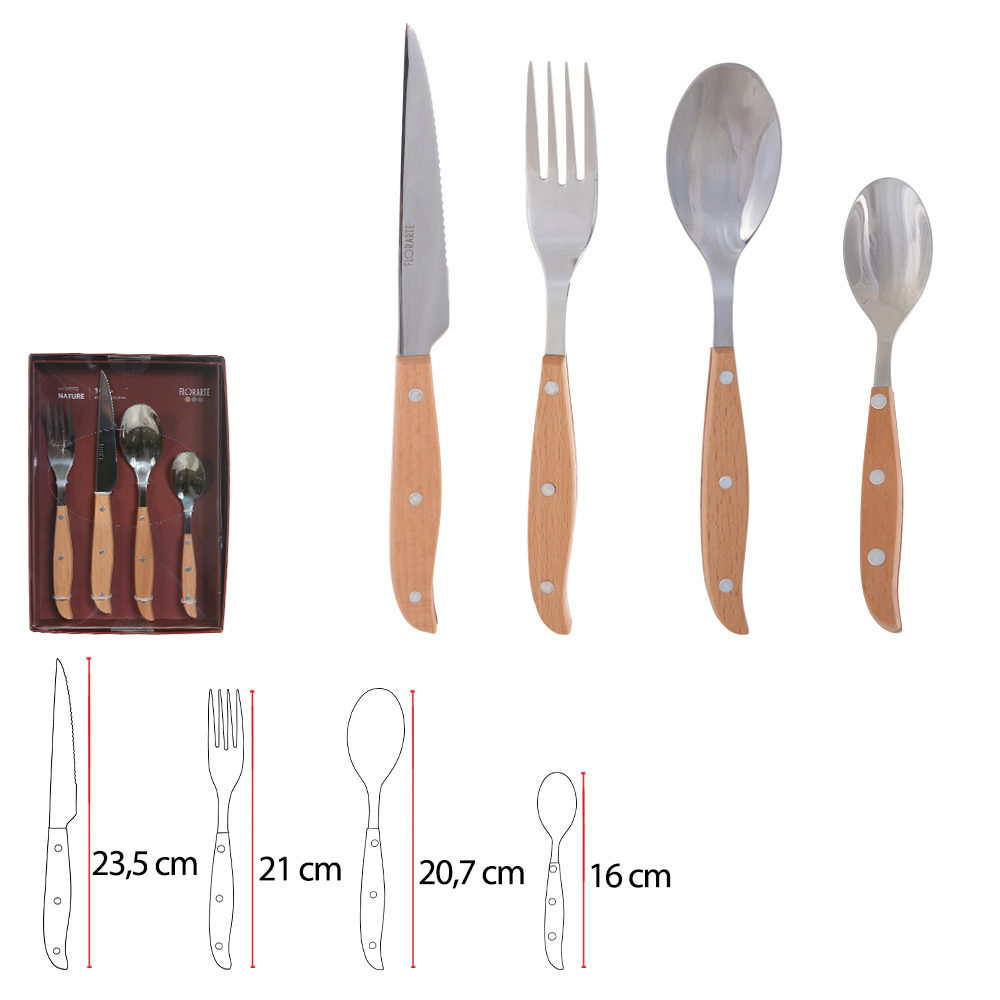 FAQUEIRO 16 PECAS ACO INOX NATURE (PRATA)