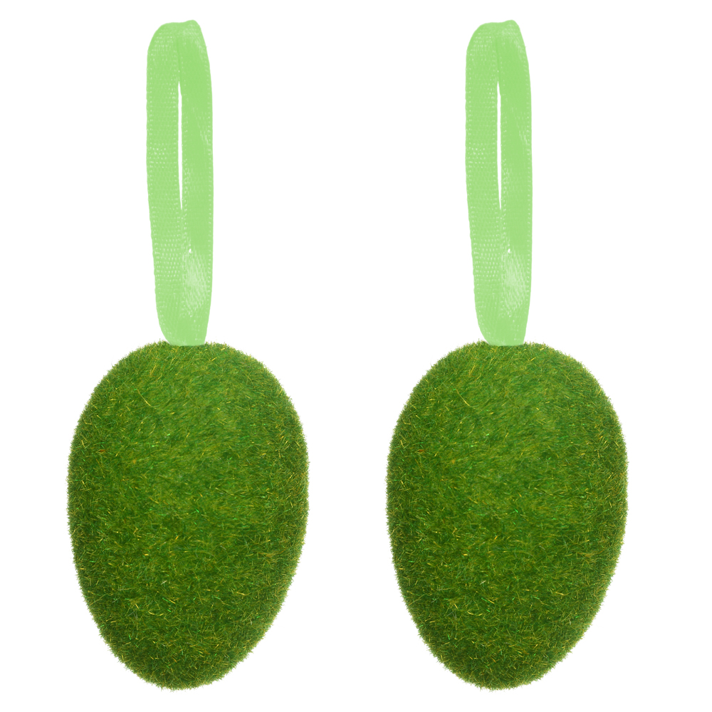 PASCOA ENFEITE OVO C/2 UND (VERDE) 10X8cm