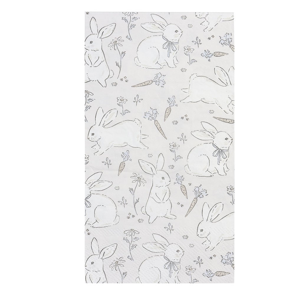 GUARDANAPO COELHINHO C/20 PCS (BRANCO) 33X40cm
