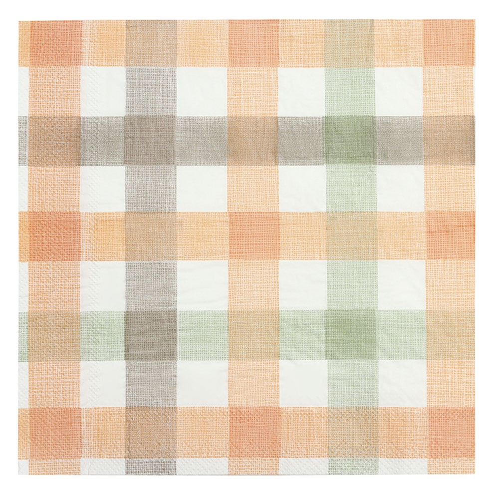 GUARDANAPO XADREZ GRANDE C/20 PCS (LARANJA) 40X40cm