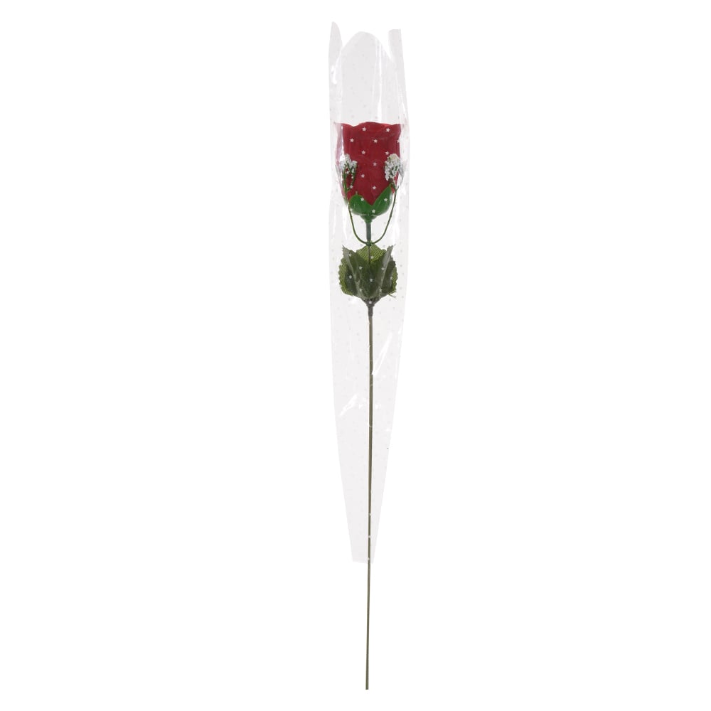 H.ROSA BOTAO C/EMBALAGEM AVELUDADO (VERMELHO) 43cm