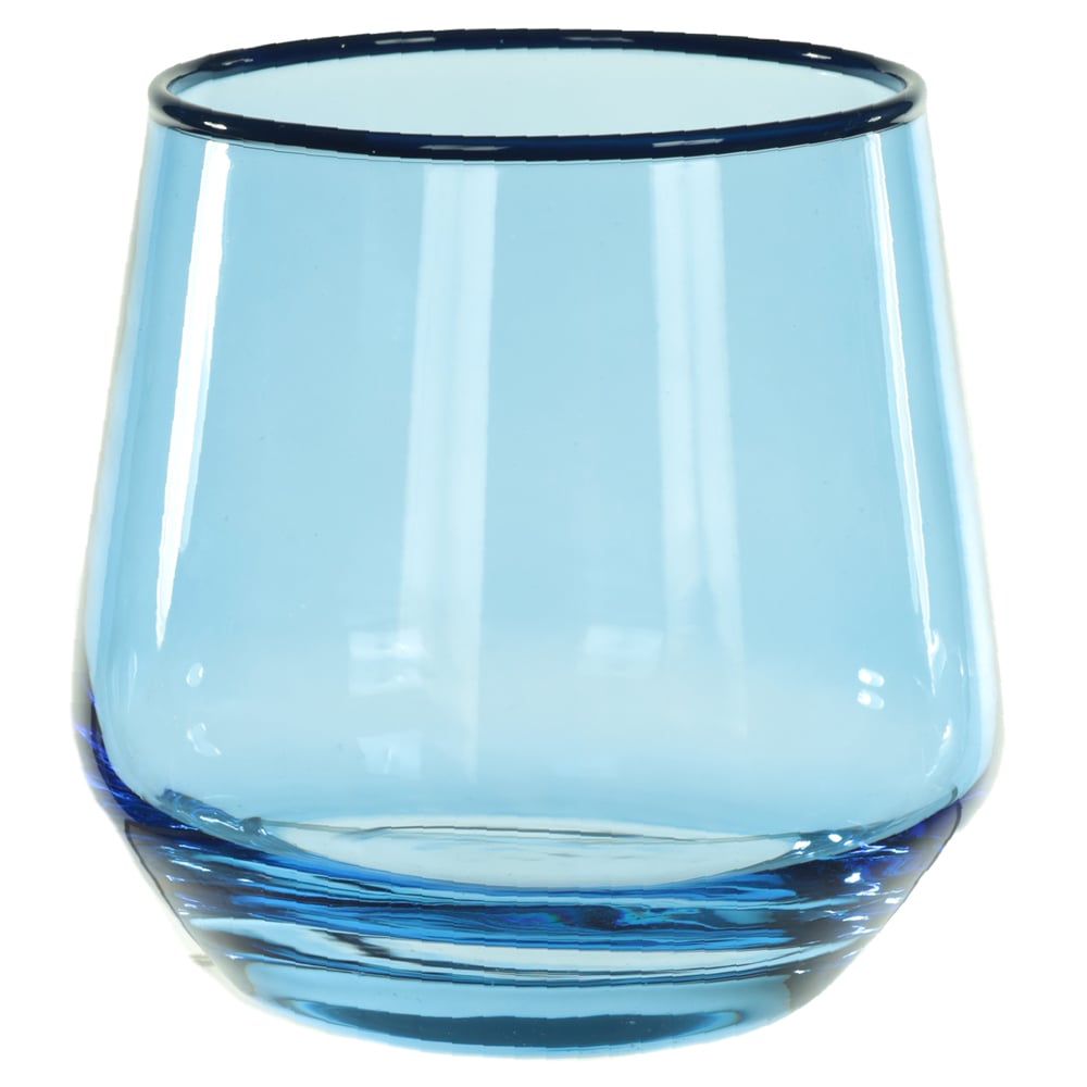 COPO 345ml 9X5,8X7,5cm C/ BORDA AZUL (AZUL)