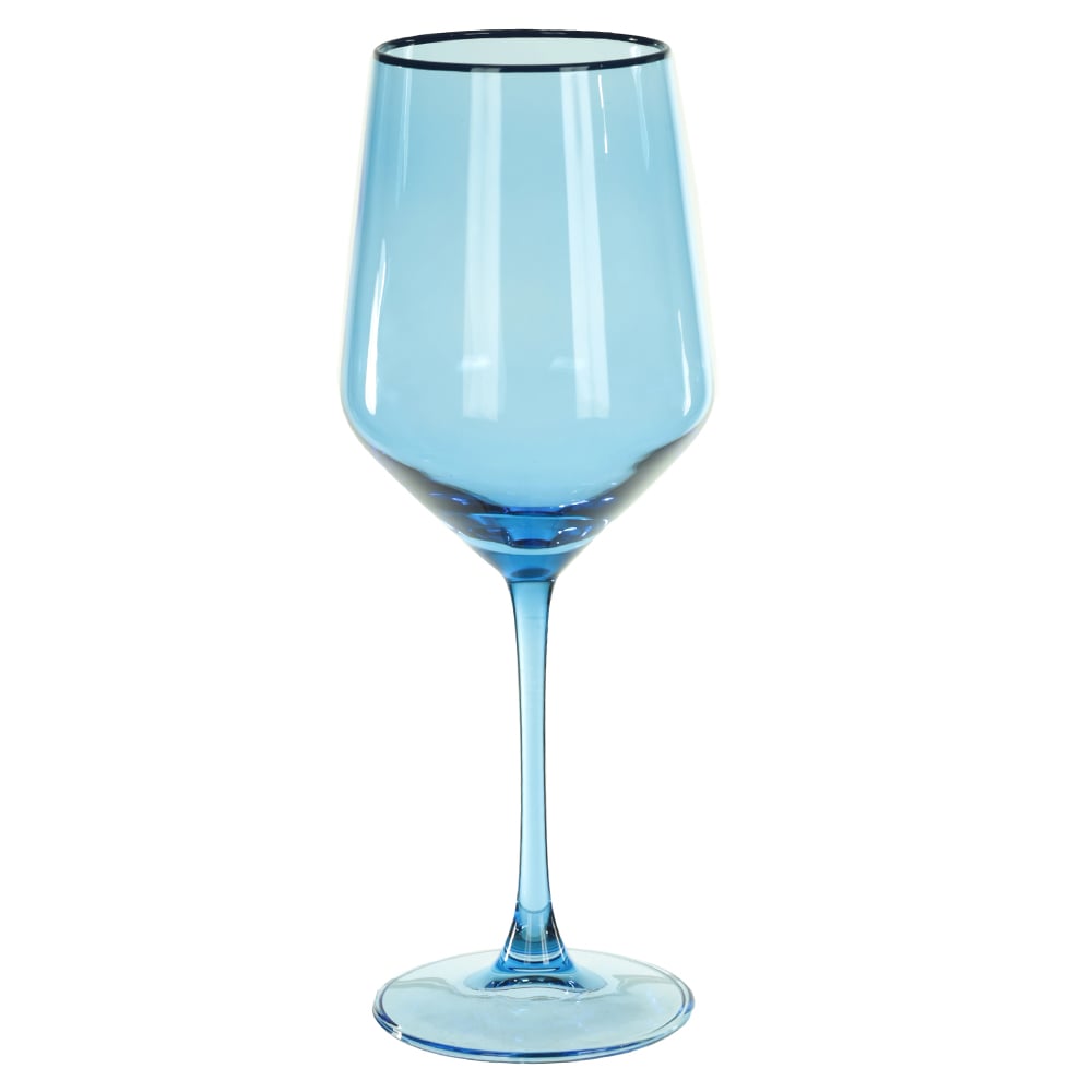 TACA VINHO 450ml 24,5X8X7cm C/ BORDA AZUL (AZUL)
