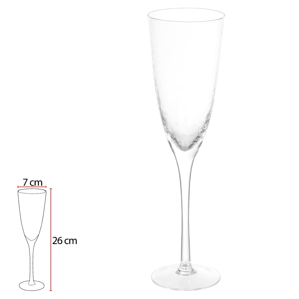 TACA CHAMPANHE 250ml 26X6,8X7cm C/ TEXTURA (TRANSPARENTE)
