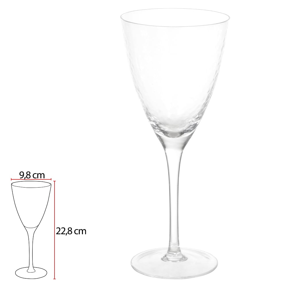 TACA VINHO TINTO 400ml 22,8X8X9,8cm C/ TEXTURA (TRANSPARENTE)