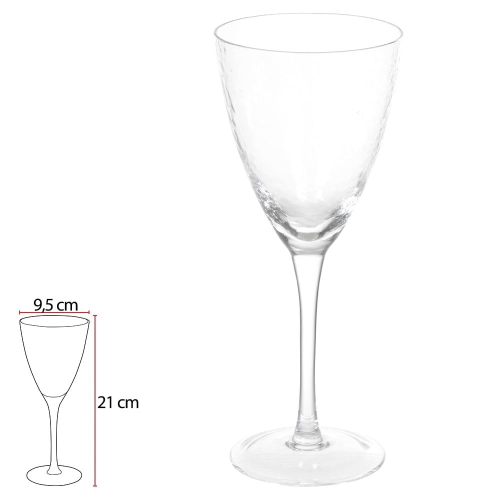 TACA VINHO BRANCO 310ml 21X8X9,5cm C/ TEXTURA (TRANSPARENTE)