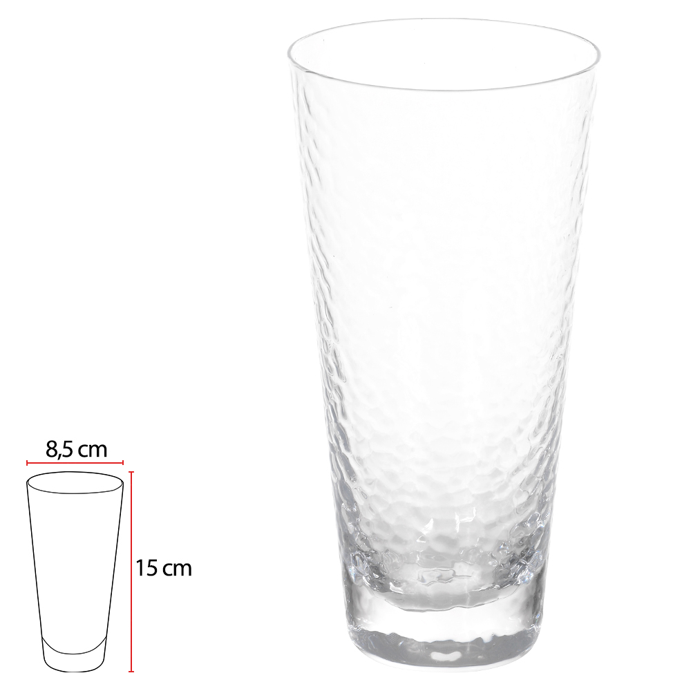 COPO LONGDRINK 450ml 15X5X8,5cm C/ TEXTURA (TRANSPARENTE)