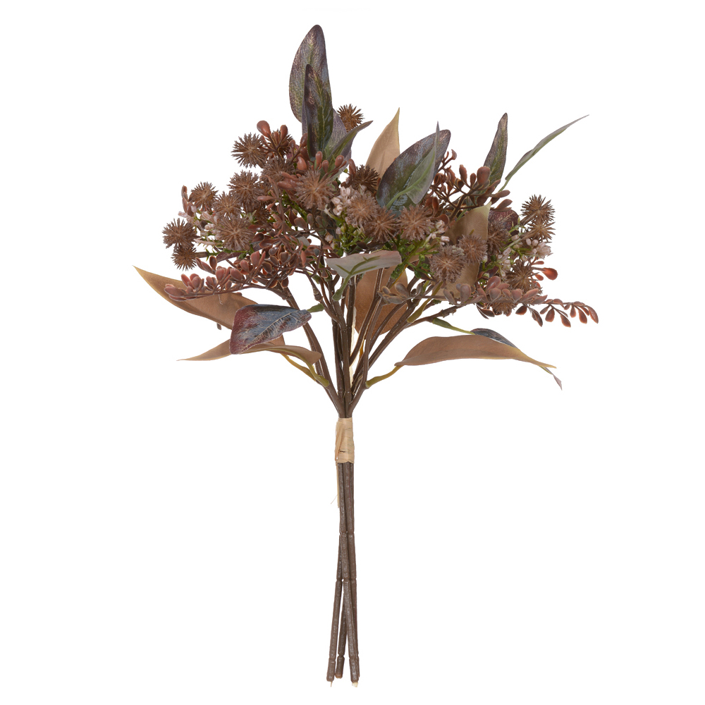 B.MAMONA RAMALHETE C/FITA X4 (MARROM OUTONO) 44cm