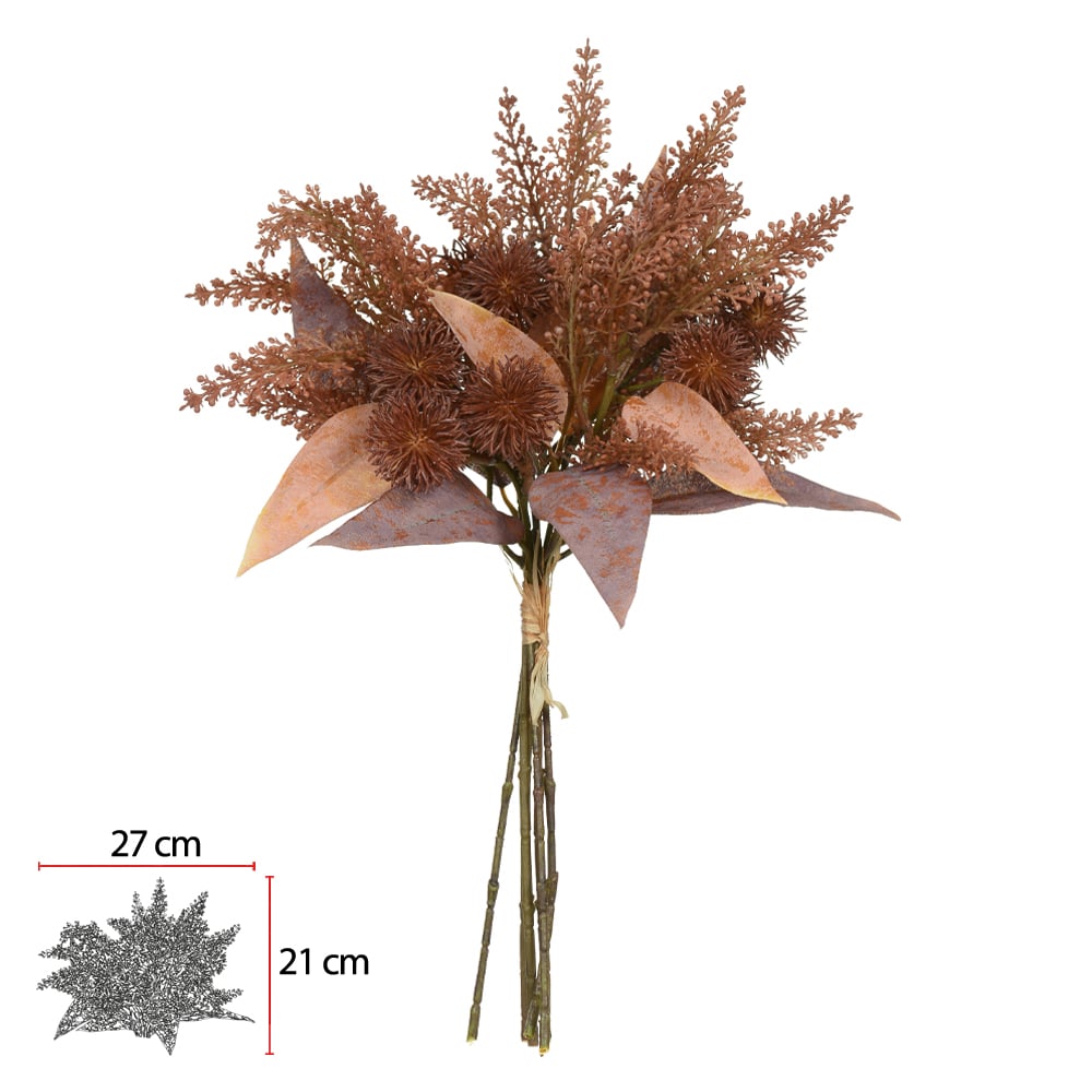 B.MAMONA RAMALHETE C/FITA X6 (OCRE OUTONO) 38cm