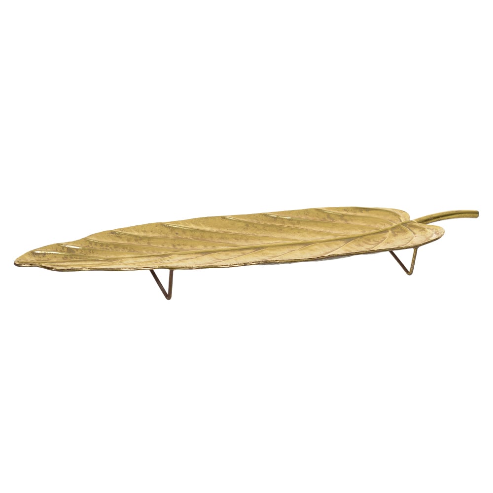 BANDEJA DECORATIVA METAL (DOURADO) 75,5X21X5cm