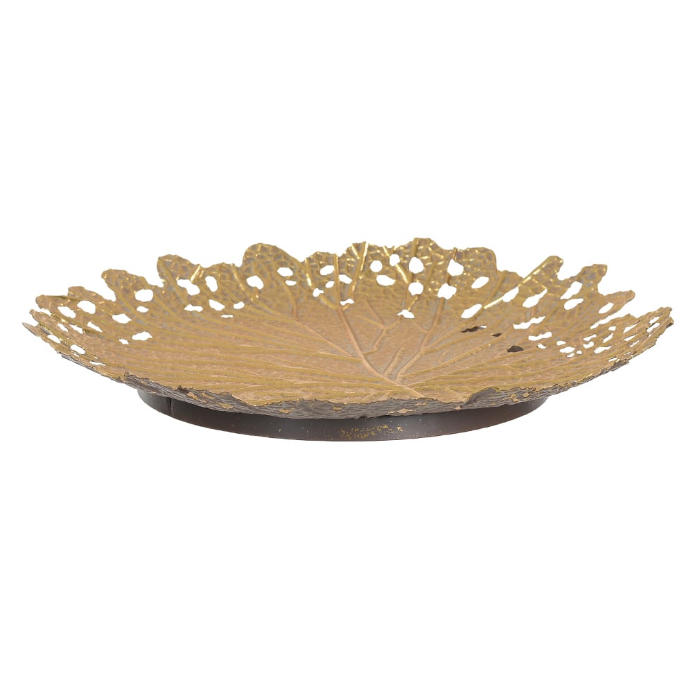 BANDEJA DECORATIVA METAL (DOURADO) 30X30X3,5cm