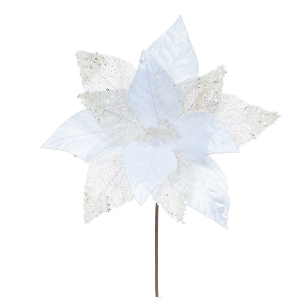 H.BICO PAPAGAIO AVELUDADO C/GLITTER (BRANCO) 30cm