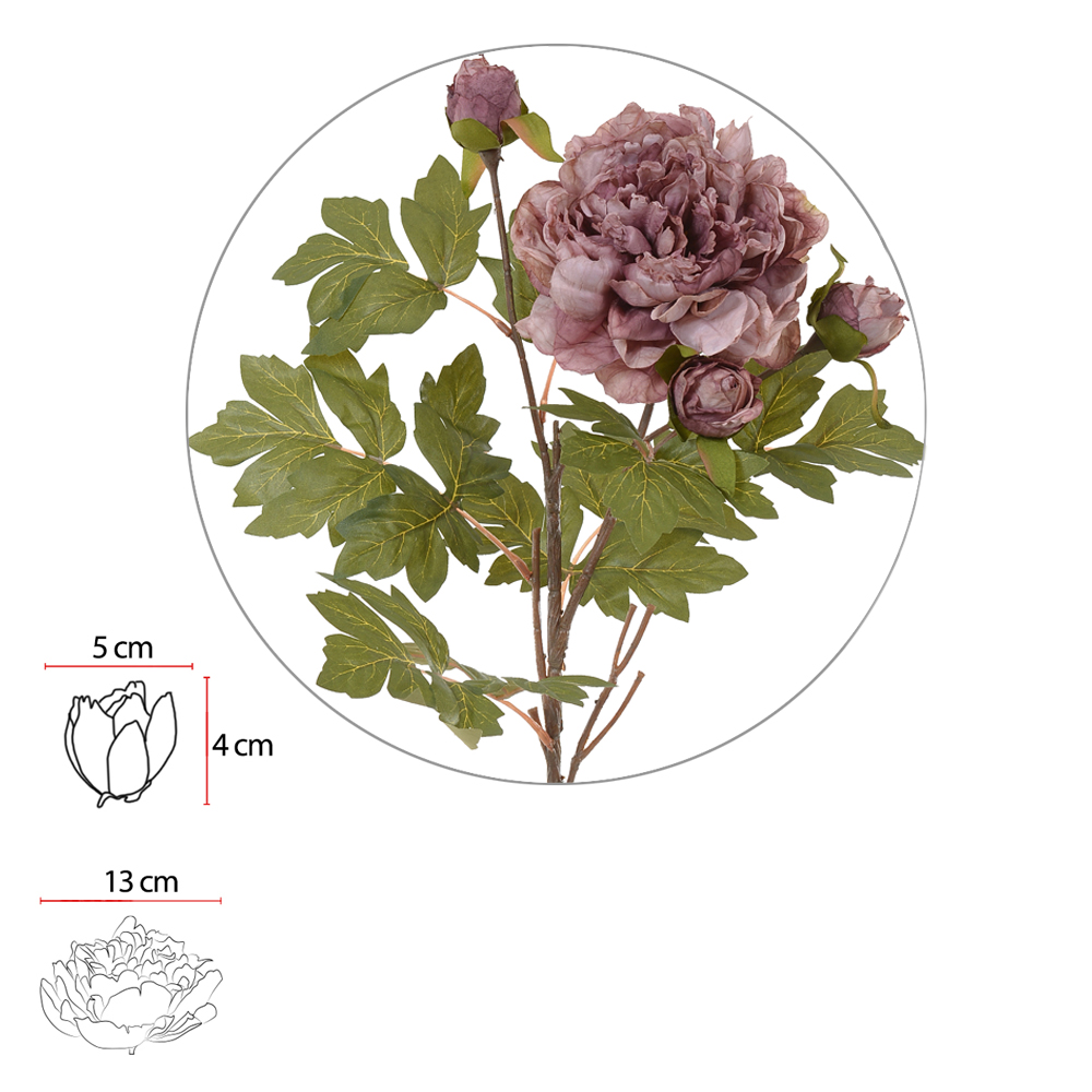 H.PEONIA X4 (ROSA ANTIGO OUTONO) 63cm