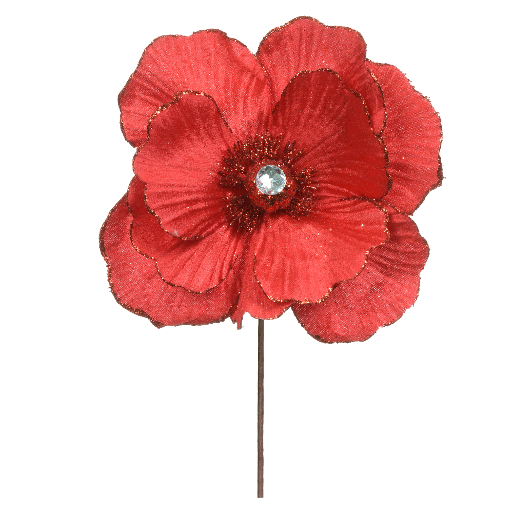 H. MAGNOLIA C/GLITTER (VERMELHO) 15cm 20d