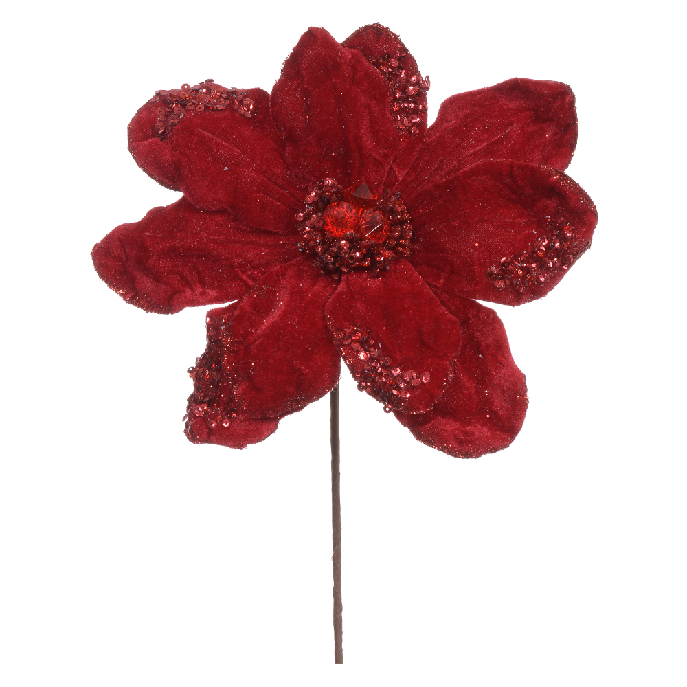 H. MAGNOLIA C/GLITTER (VERMELHO) 19cm