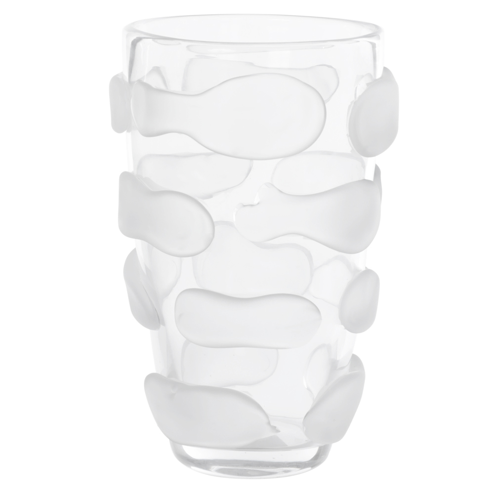 VASO DECORATIVO VIDRO (TRANSPARENTE FOSCO) 25,5cm 15,5d