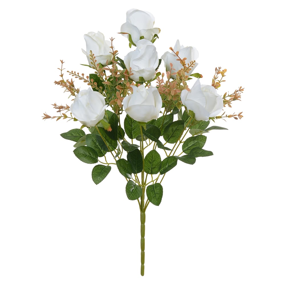 B.ROSA BOTAO X12 (BRANCO PURO) 50cm