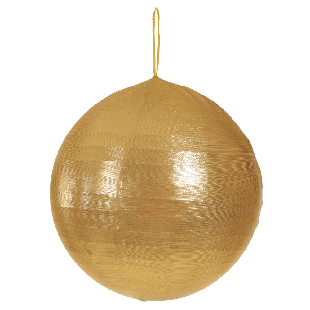 NATAL  BOLA INFLAVEL TECIDO METALIZADO 40cm (DOURADO)