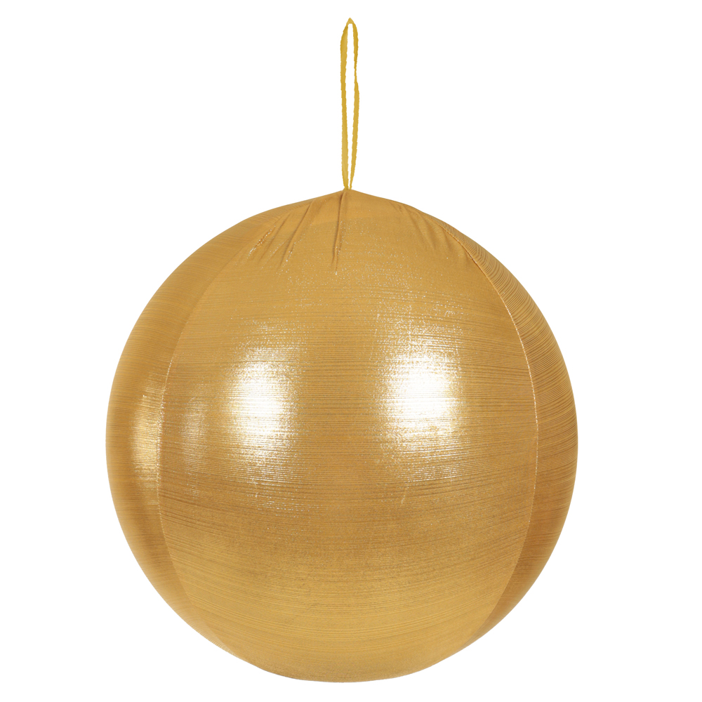 NATAL  BOLA INFLAVEL TECIDO METALIZADO 50cm (DOURADO)