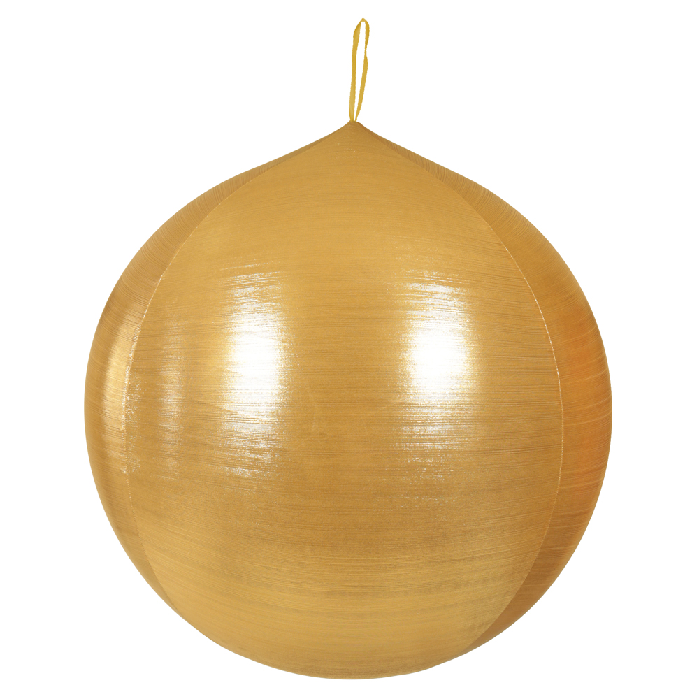 NATAL  BOLA INFLAVEL TECIDO METALIZADO 80cm (DOURADO)