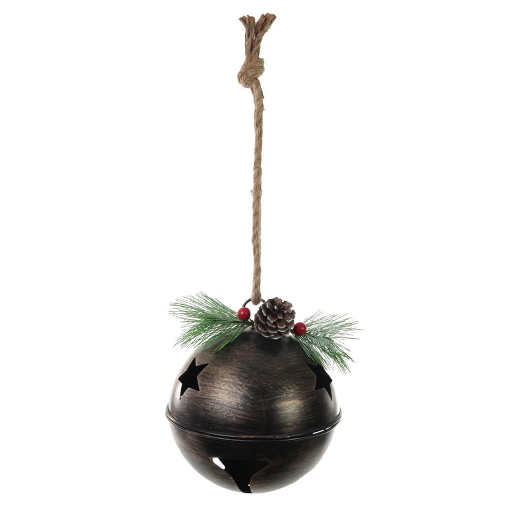 NATAL  GUIZO DECORATIVO C/CORDA 20X20X20cm (COBRE)