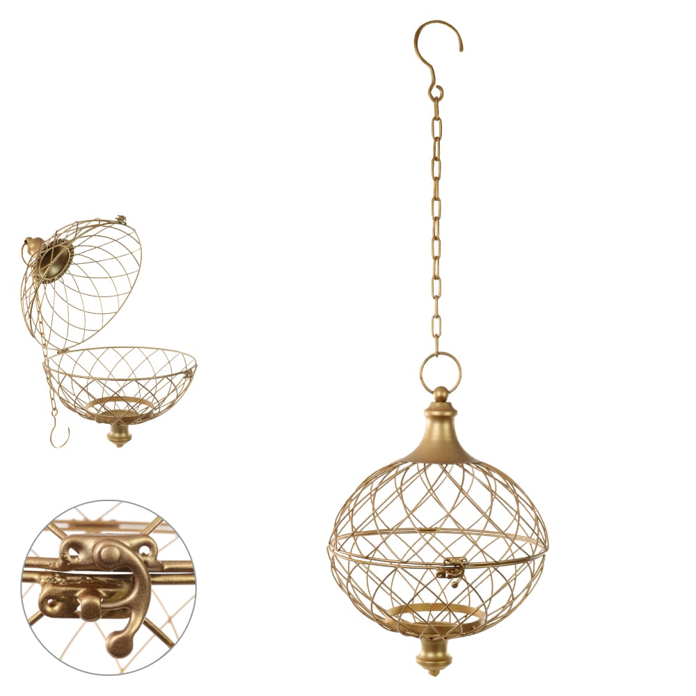 NATAL  GUIZO DECORATIVO ARAMADO 41X26X26cm (DOURADO)
