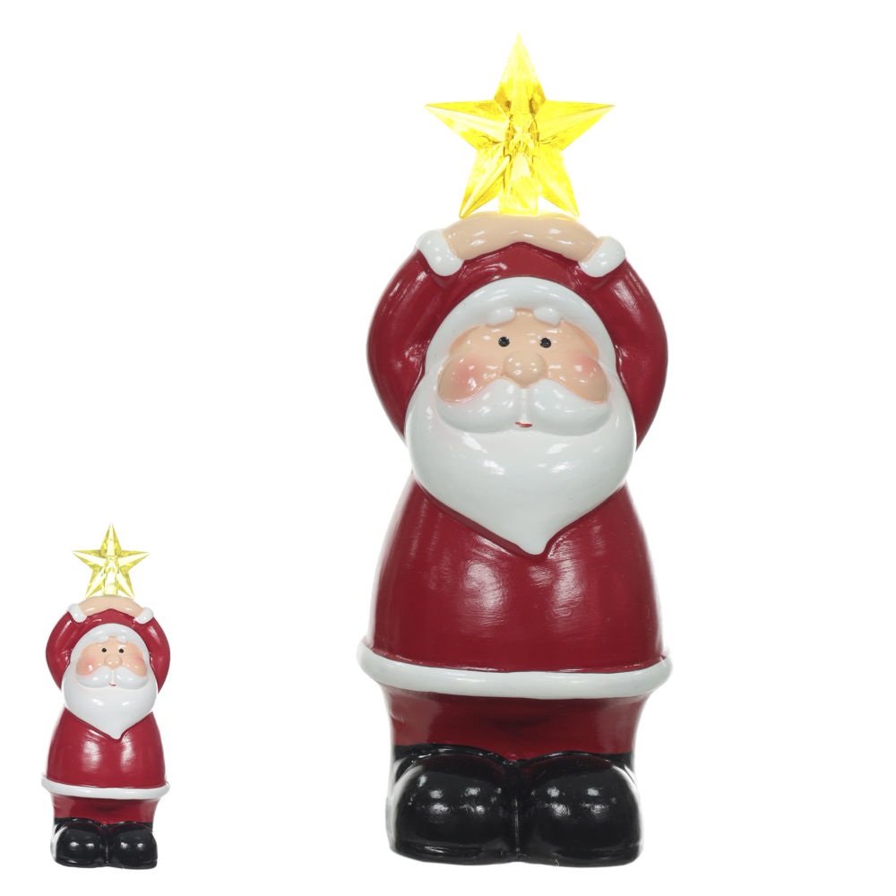 NATAL  PAPAI NOEL DECORATIVO C/LED 14,7X6X6cm (VERMELHO BRANCO)