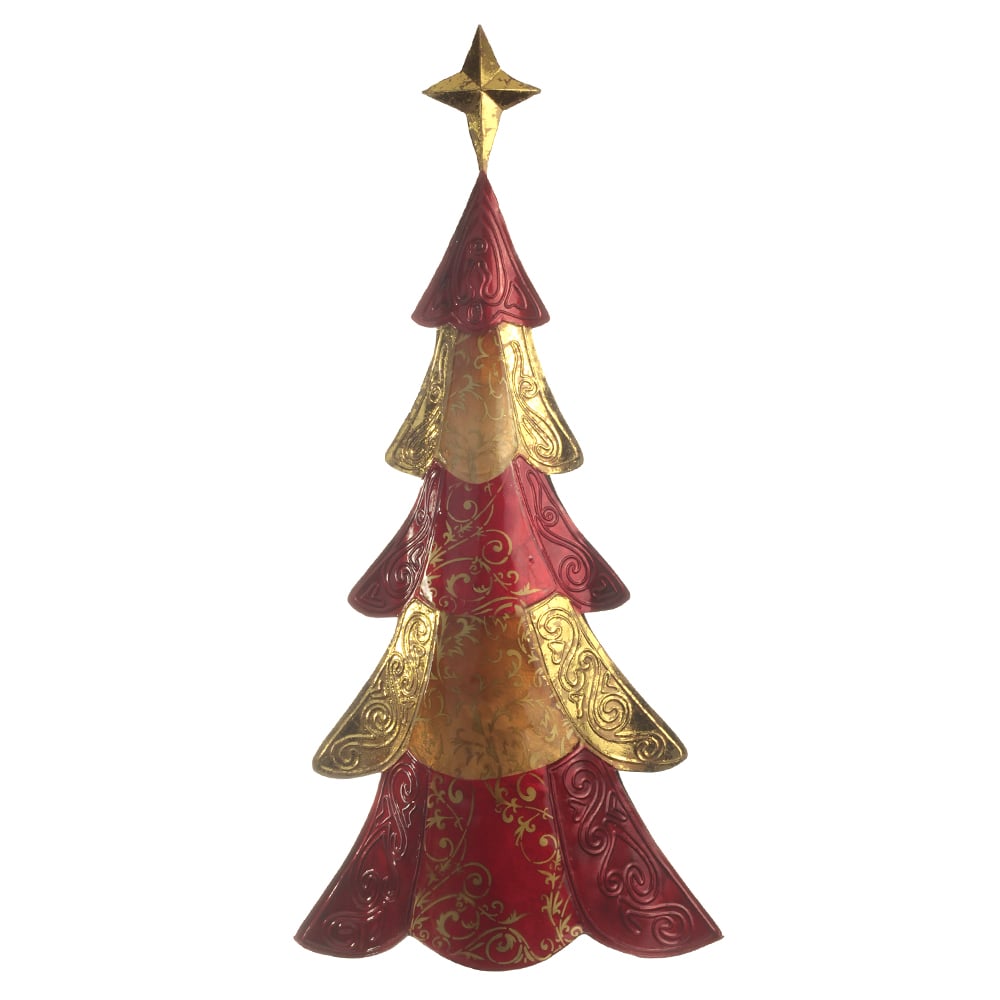 NATAL  ARVORE DE NATAL DECORATIVA 55,75X11,25X26cm (VERMELHO DOURADO)