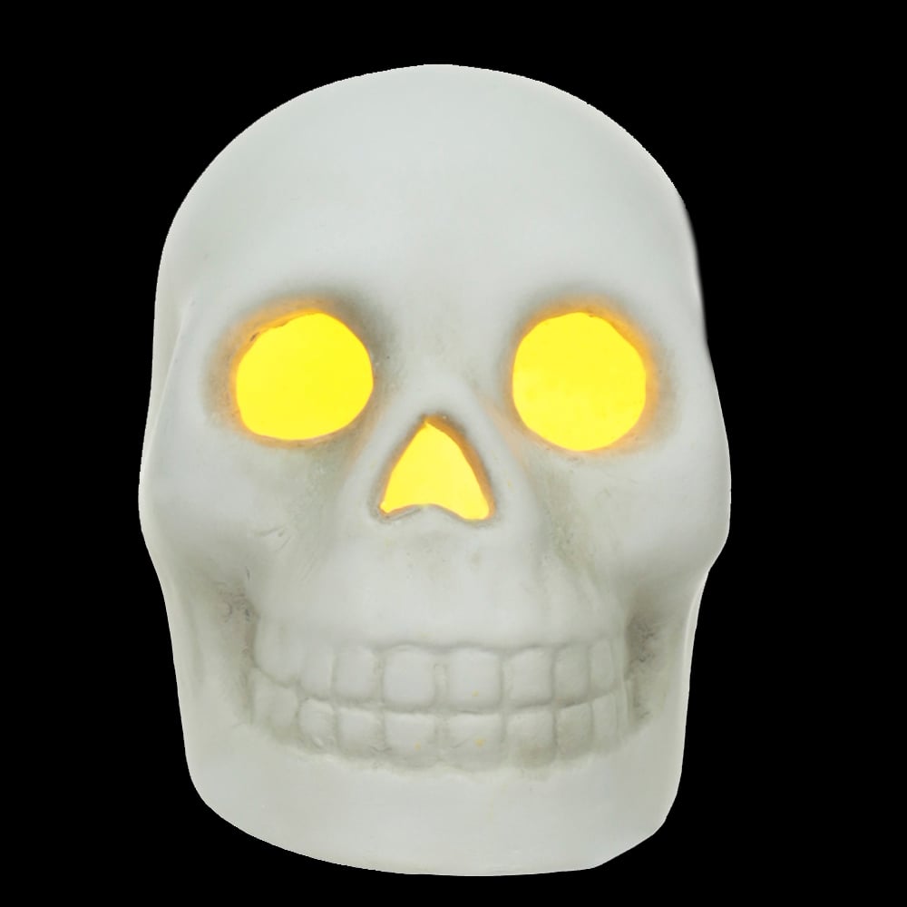HALLOWEEN  CAVEIRA C/LED 7,5X5,8X8,2cm (BRANCO)