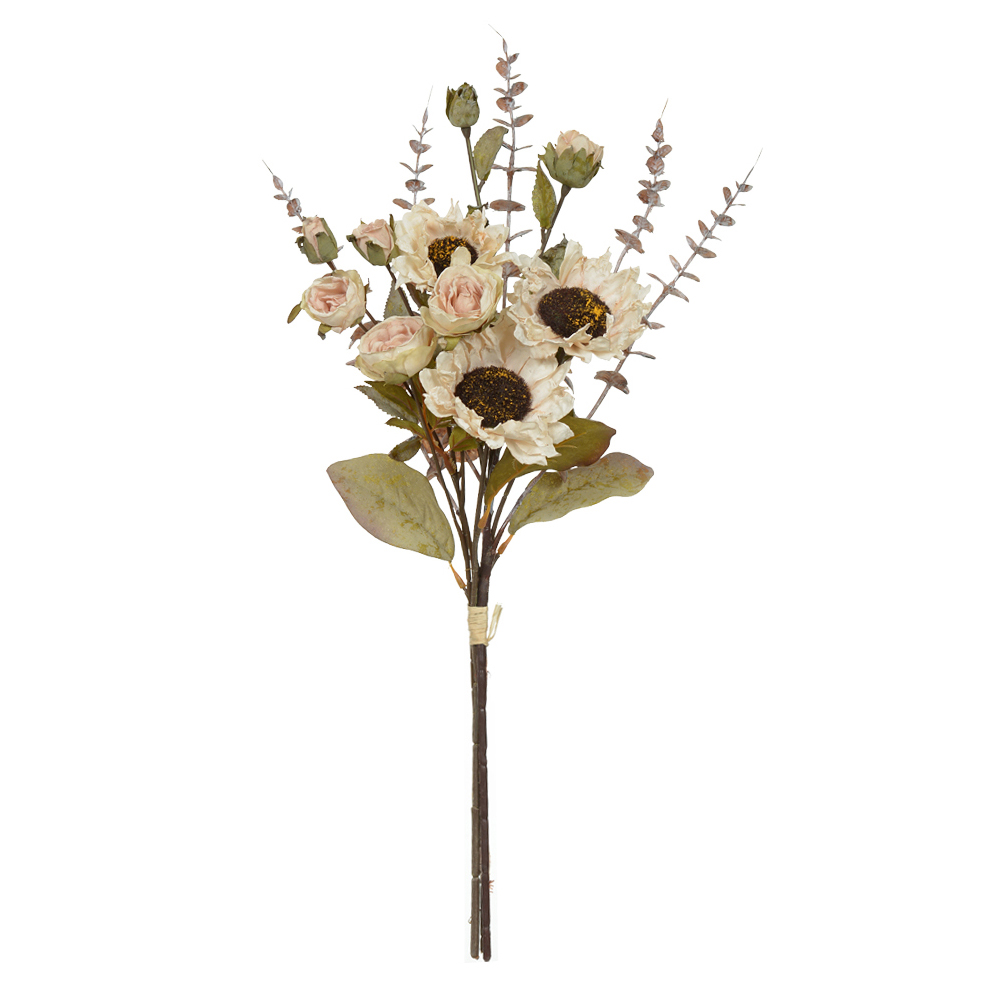 B.GIRASSOL RAMALHETE C/FITA (CREME OUTONO) 58cm