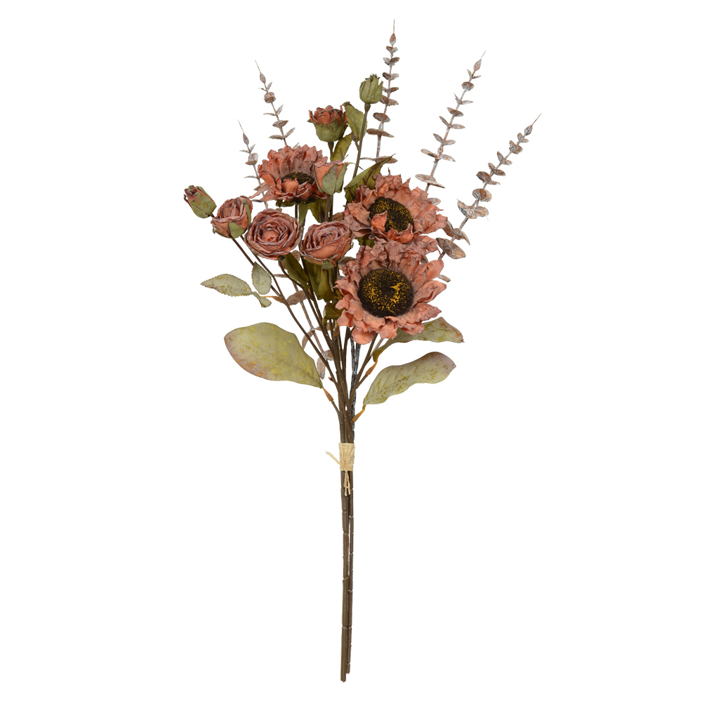 B.GIRASSOL RAMALHETE C/FITA (LARANJA OUTONO) 58cm