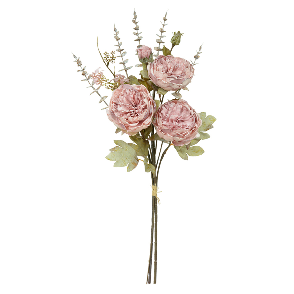 B.PEONIA RAMALHETE C/FITA (ROSA OUTONO) 60cm