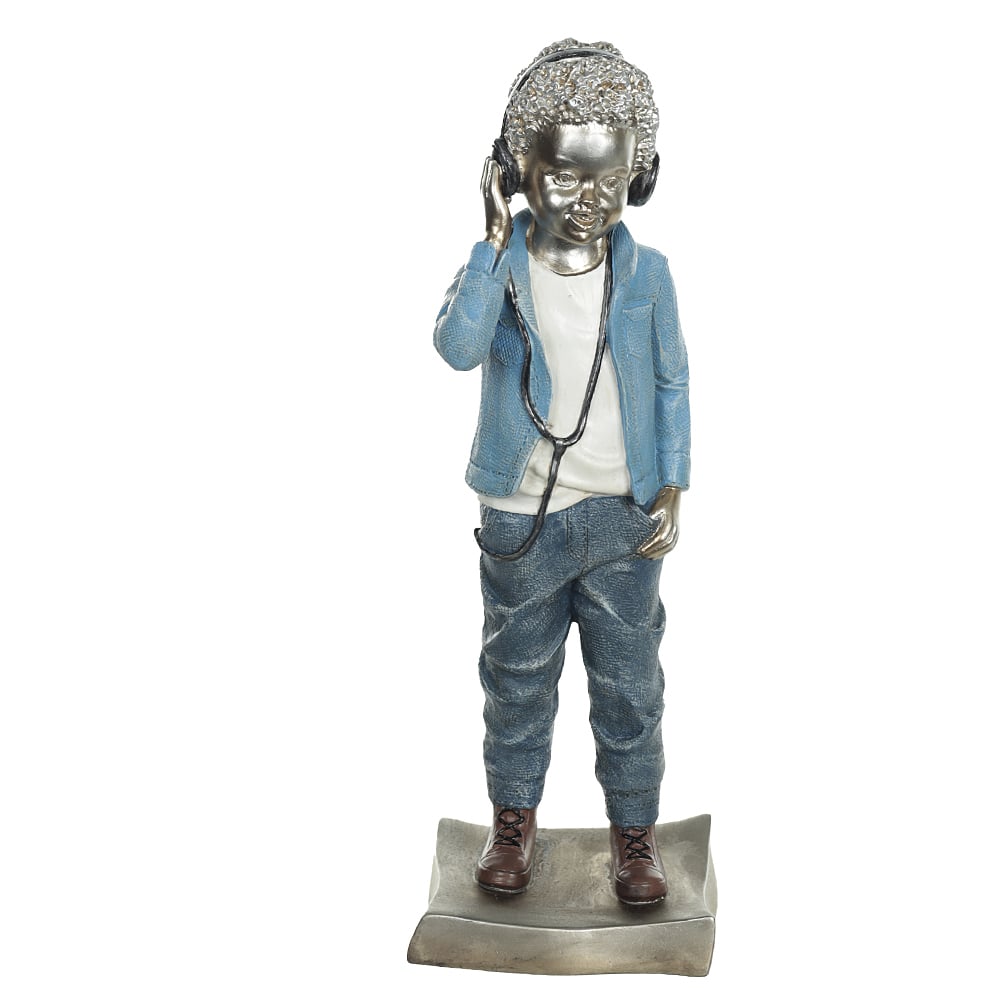 ESCULTURA DECOR POLIRESINA MENINO (COLORIDO) 25,5X8,7X7cm