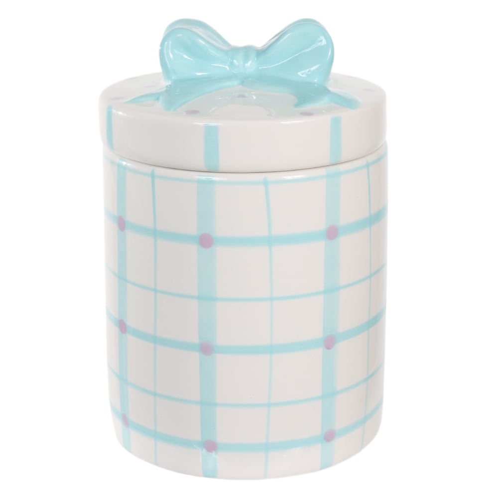 POTE DECORATIVO REDONDO C/TAMPA (AZUL) 17,8X12,3cm 12,3D