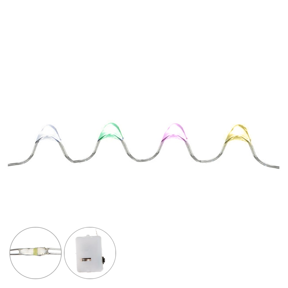 CORDAO 20 LED FIO DE FADA A BATERIA C/LUZ FIXA (COLORIDO) 2m