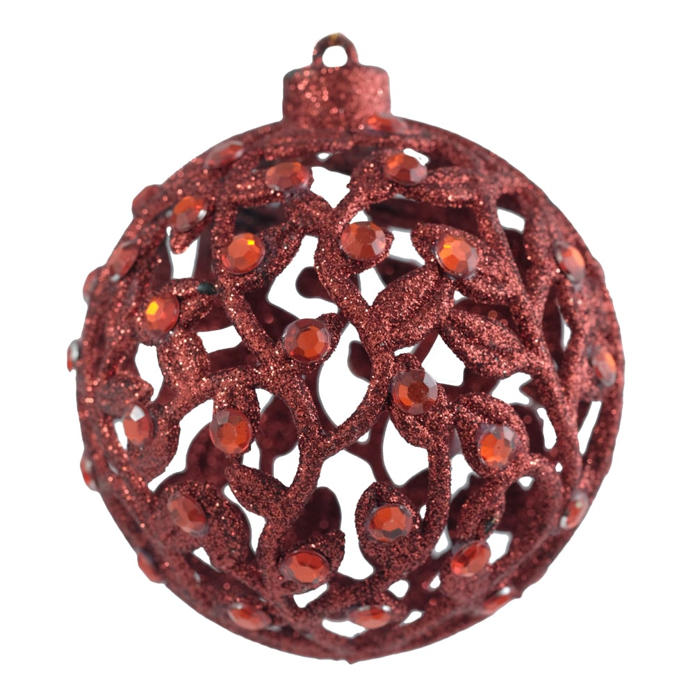 BOLA DECORADA NATAL (VERMELHO) 11cm