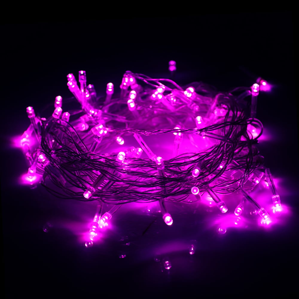 CORDAO 100 LED FIO PVC C/8 FUNC 220V (ROSA) 8m