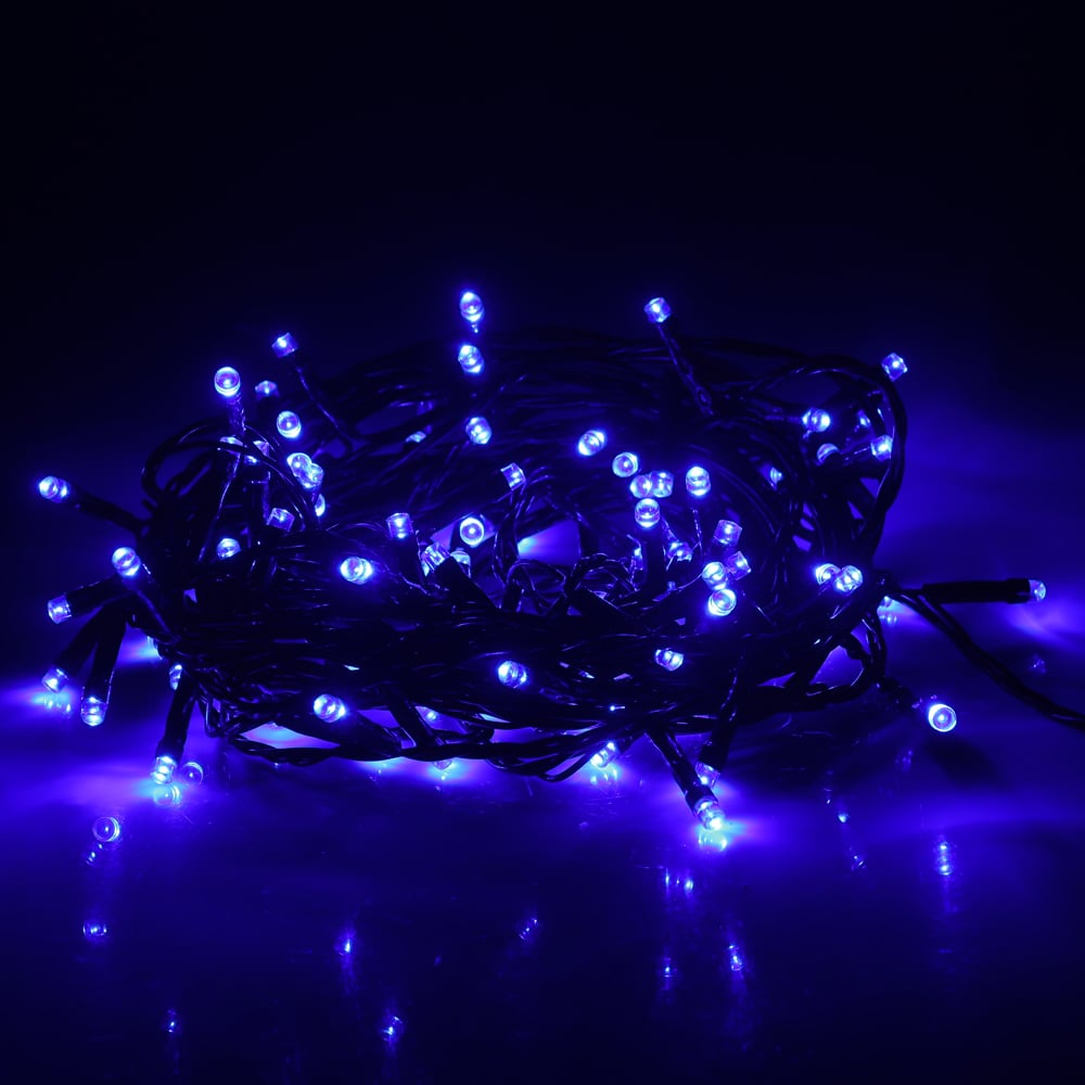 CORDAO 100 LED FIO VERDE C/8 FUNC 220V (AZUL) 8m