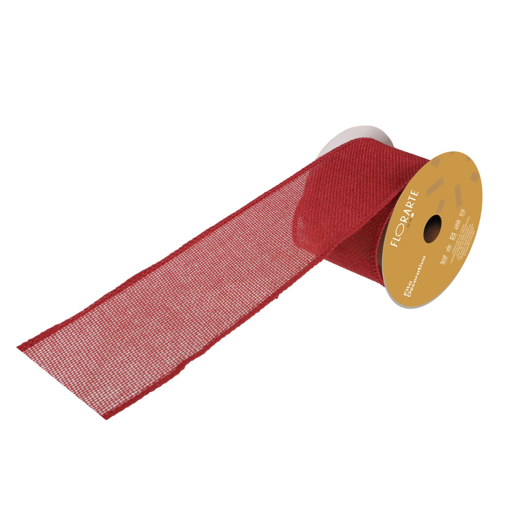 FITA ARAMADA JUTA C/COSTURA (VERMELHO) 6,3cmX9,14m