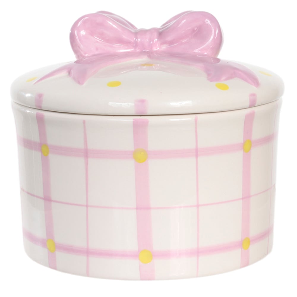 POTE DECORATIVO REDONDO C/TAMPA (ROSA) 12,5cm 14D