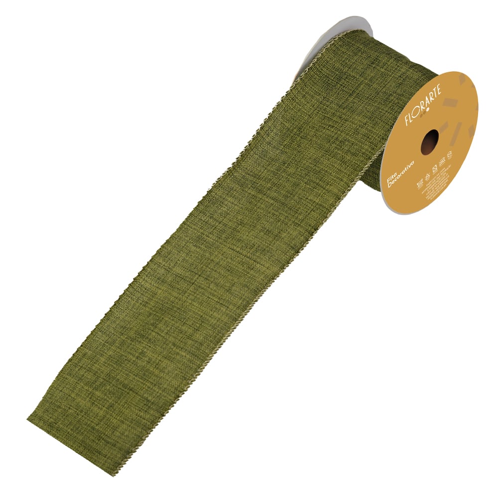 FITA ARAMADA LINHO C/COSTURA (VERDE) 6,3cmX9,14m