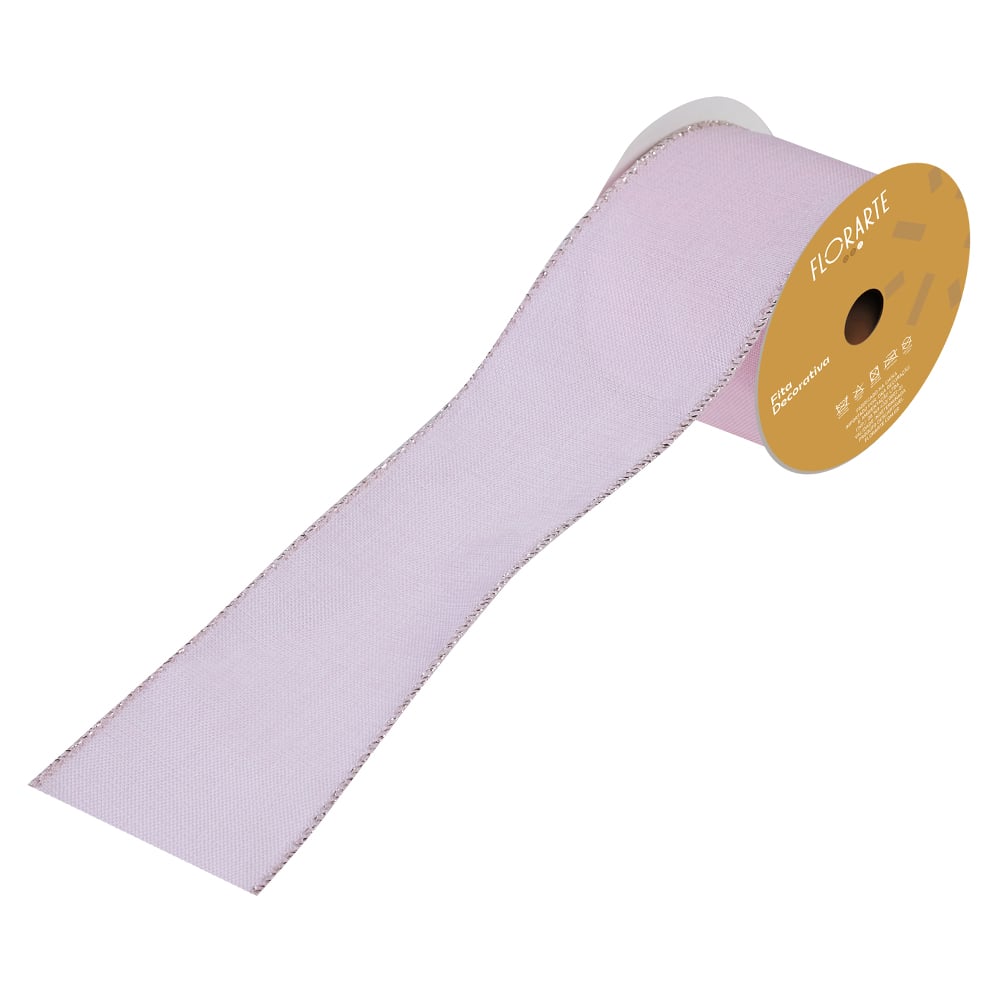 FITA ARAMADA LINHO C/COSTURA (ROSA) 6,3cmX9,14m