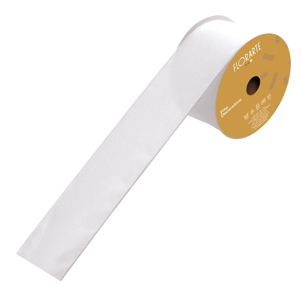 FITA ARAMADA LINHO C/COSTURA (BRANCO DOURADO) 6,3cmX9,14m