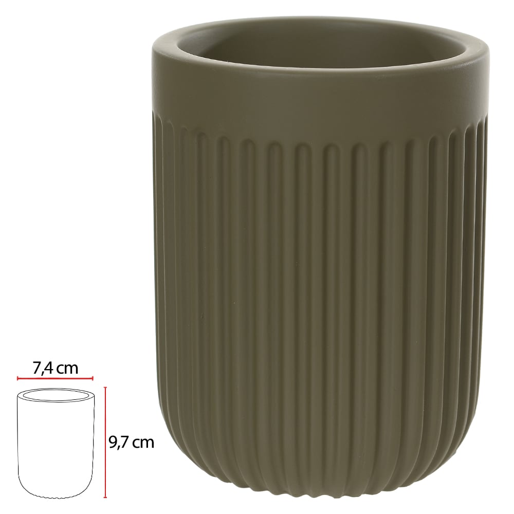 COPO EM CIMENTO 9,7X7,4X7,4cm CANELADO (VERDE)